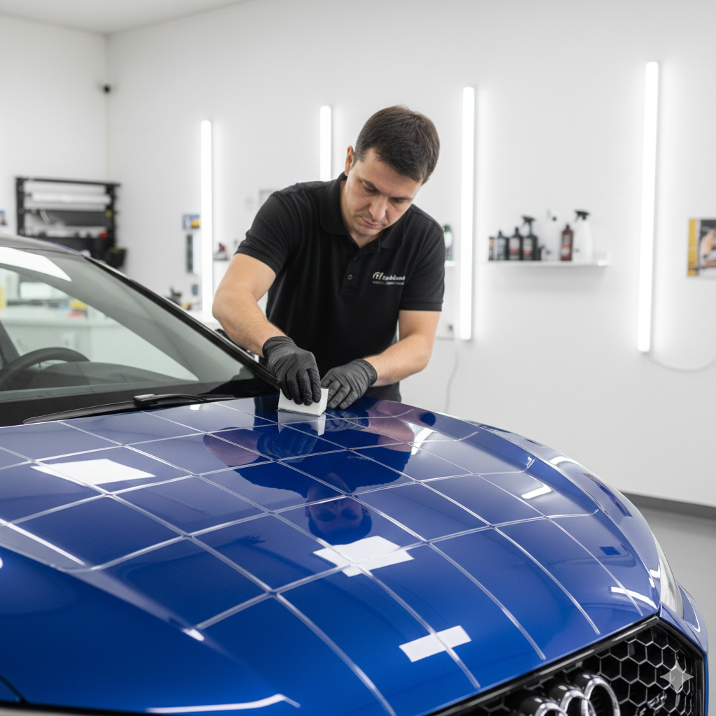 Interior and exterior car detailing in progress